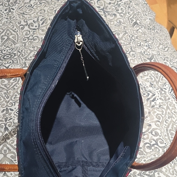 Burberry Red and Blue Tartan Tote Bag - Picture 4 of 6